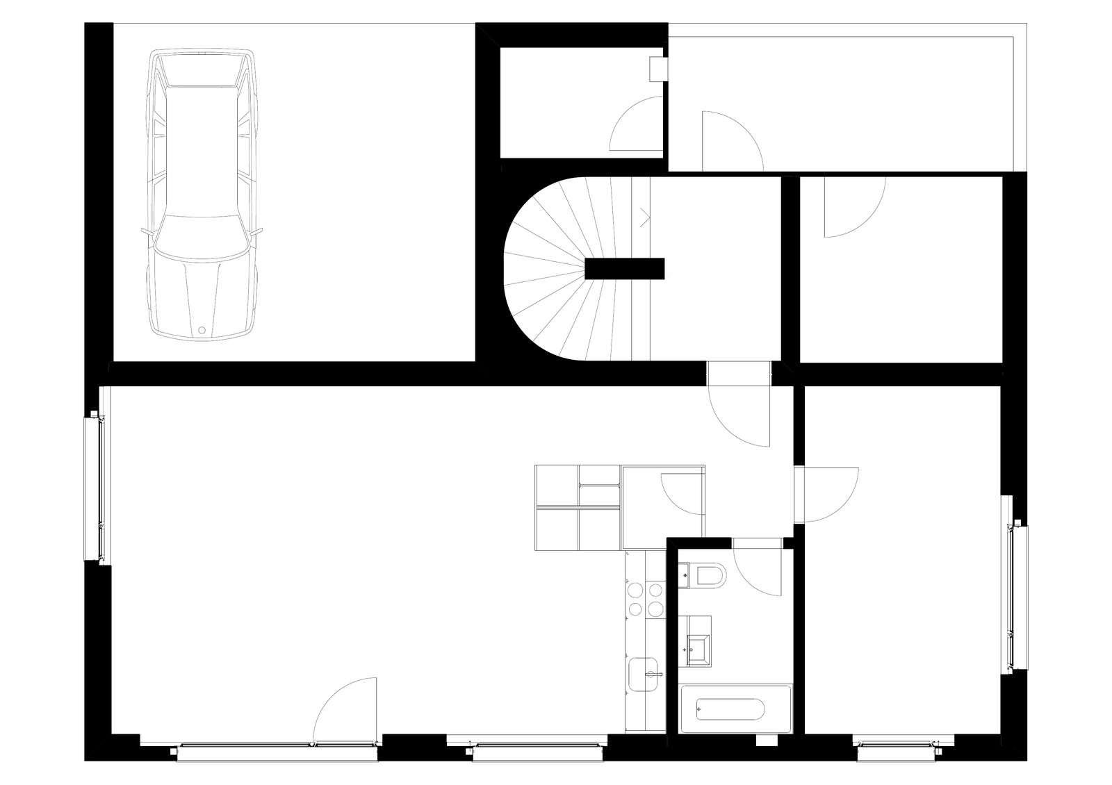 Wohnhaus Florastrasse, Grundriss Erdgeschoss