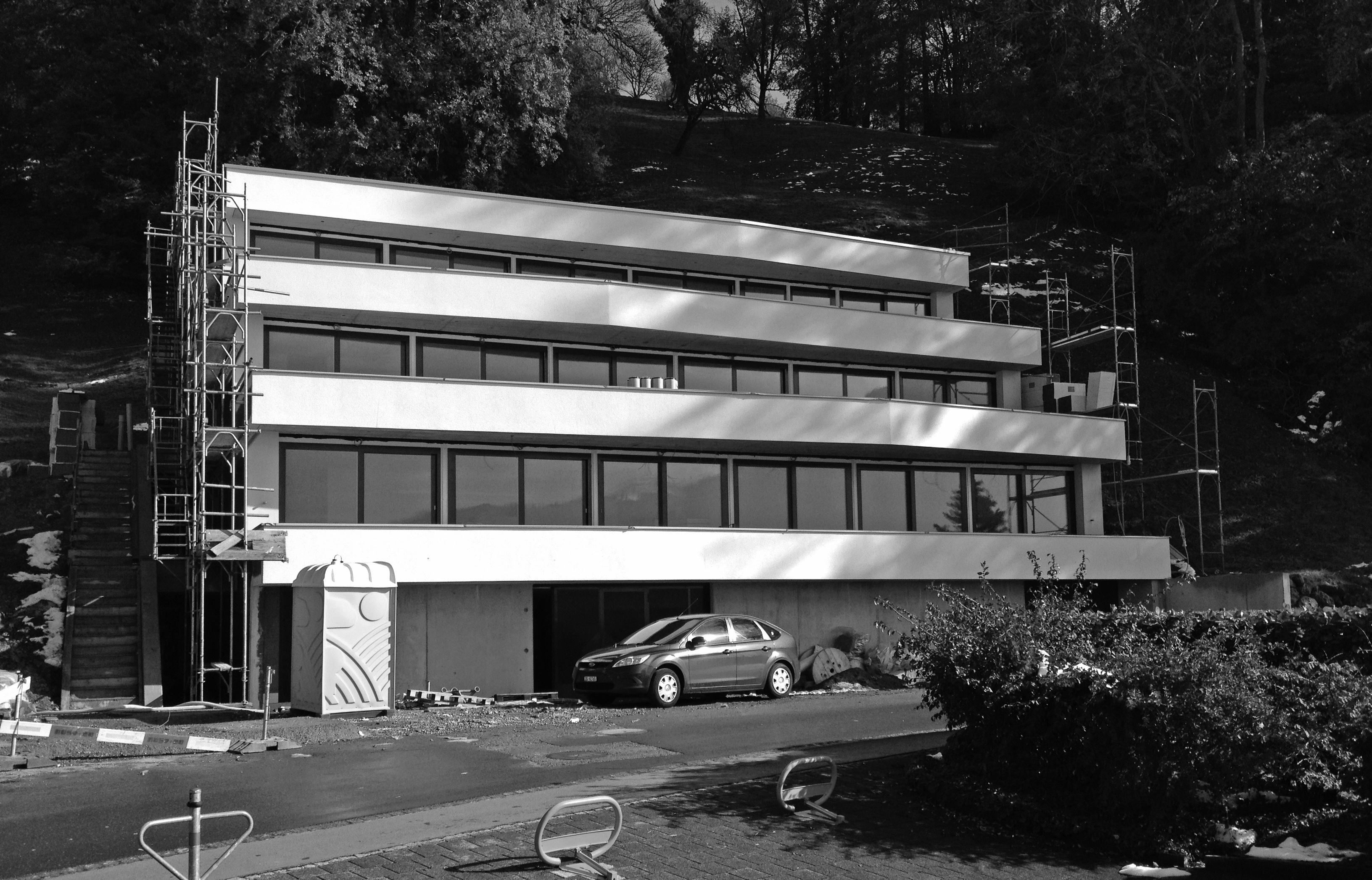 Terrassenhaus Forchwald, Ansicht während der Bauphase