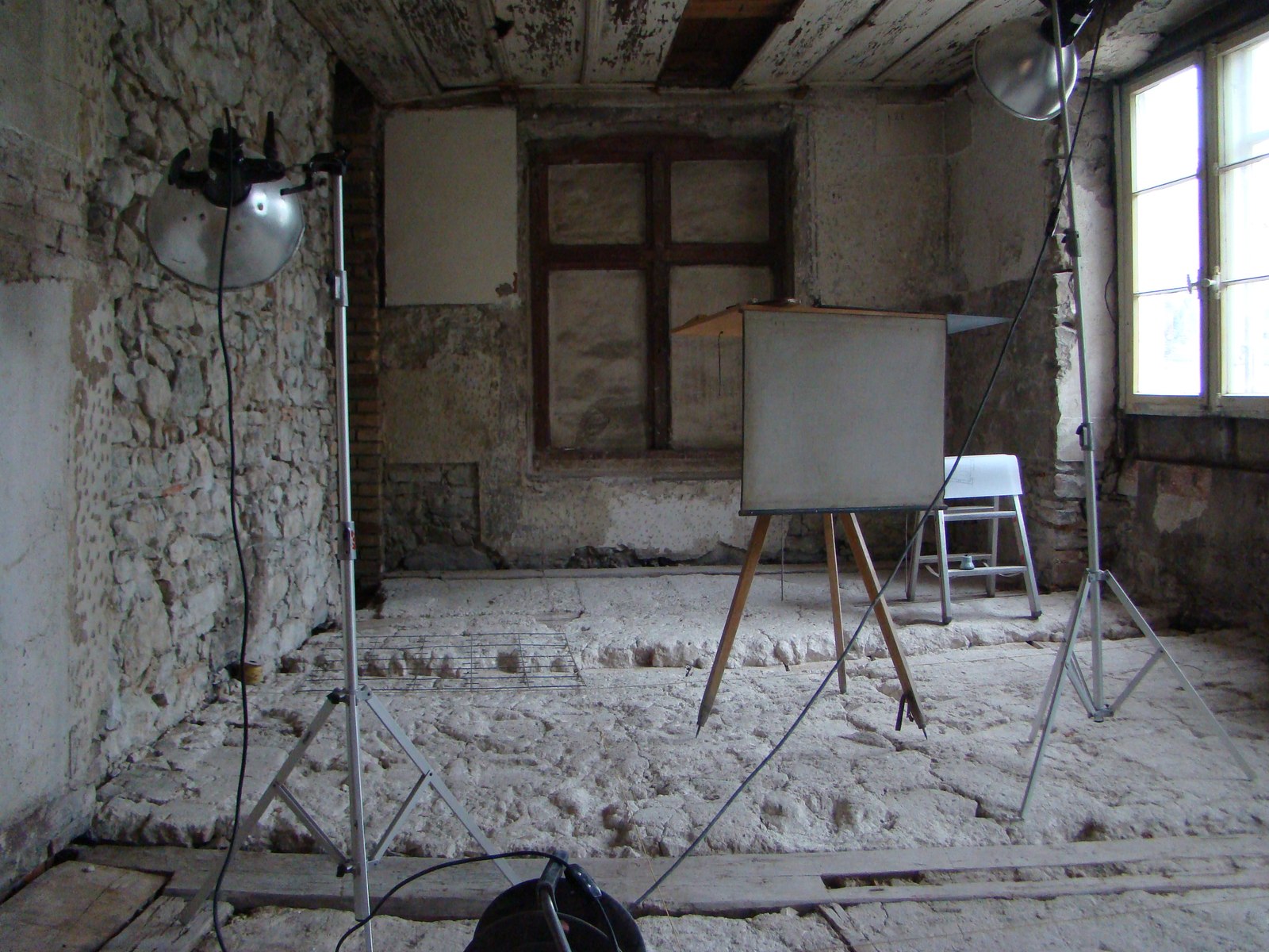 Innenraum während der Sanierung, Rohbauzustand